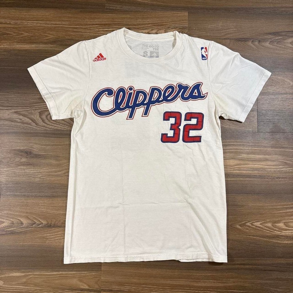 Adidas Clippers Blake Griffin white t-shirt with blue/red 'Clippers'